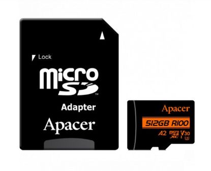  Зображення Карта пам'яті Apacer 512GB microSD class 10 UHS-I U3 (AP512GMCSX10U8-R) 